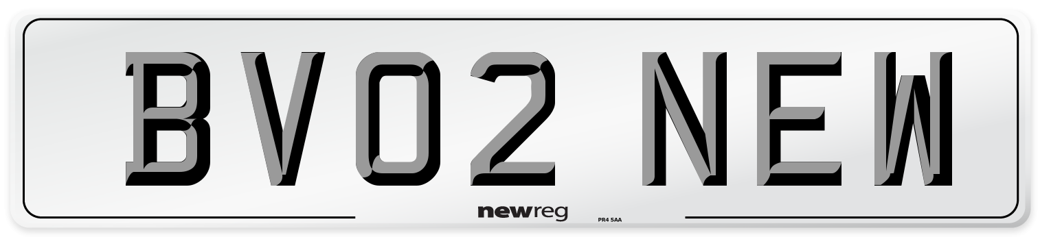 BV02 NEW Number Plate from New Reg